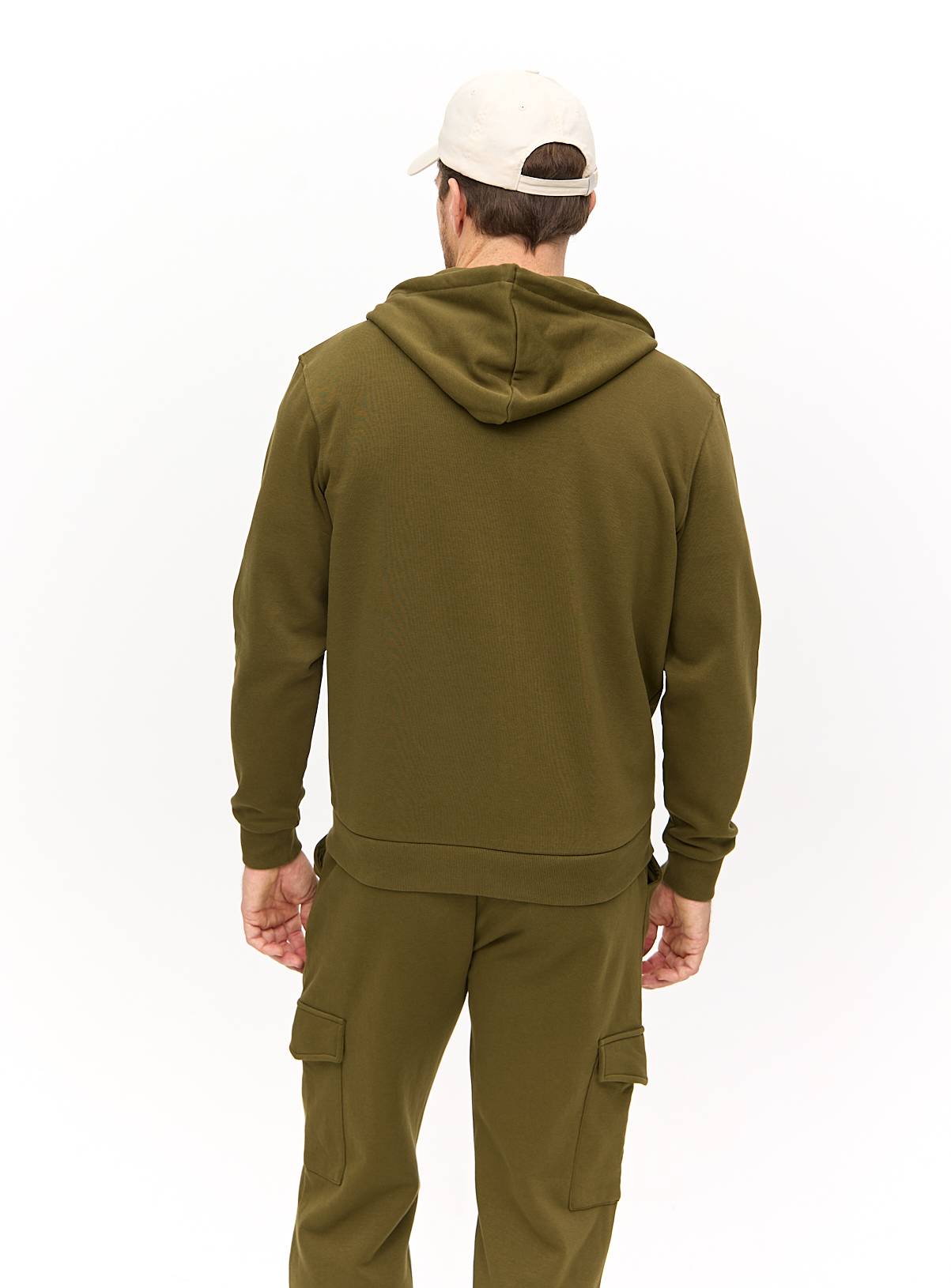 Khaki Classic Zip-Through Hoodie L - Image 5