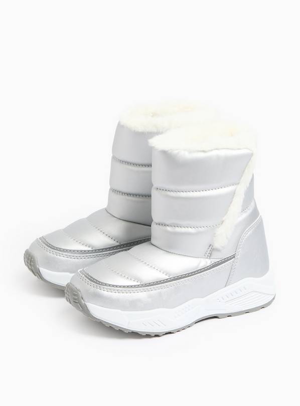 Silver Quilted Snow Boots 10 Infant