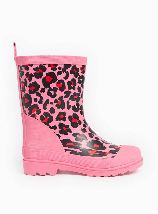 Pink Leopard Print Wellies 1