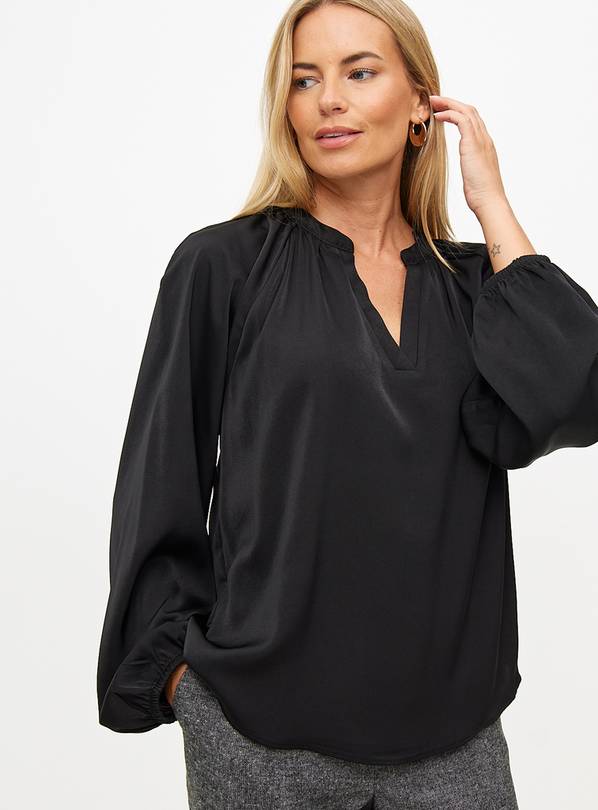 Black Popover Long Sleeve Blouse 14