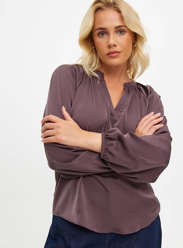 Plum Popover Long Sleeve Blouse 8