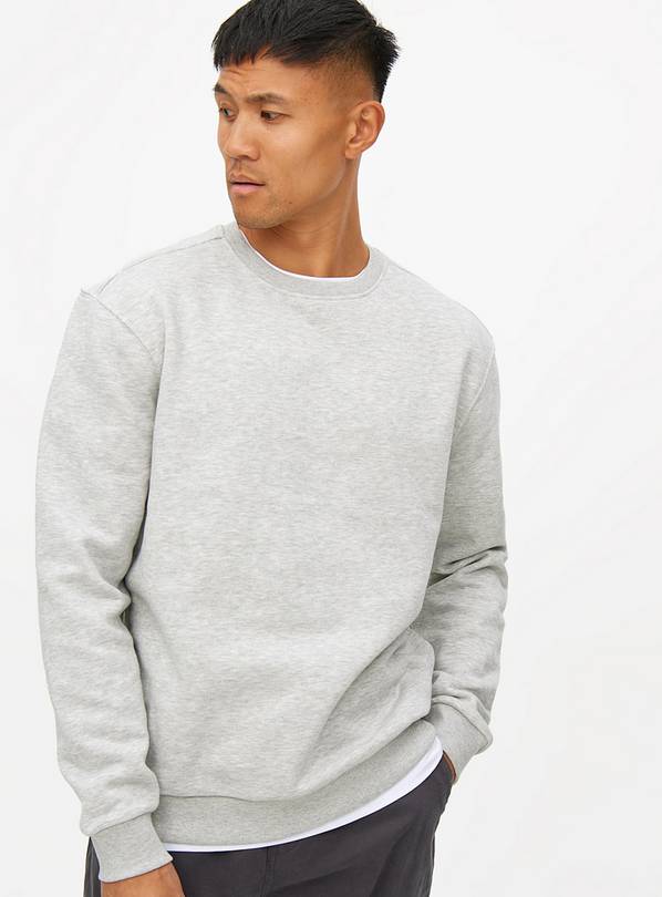 Grey Marl Crew Neck Sweatshirt S