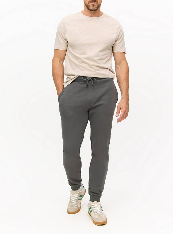 Charcoal Grey Cuffed Joggers L