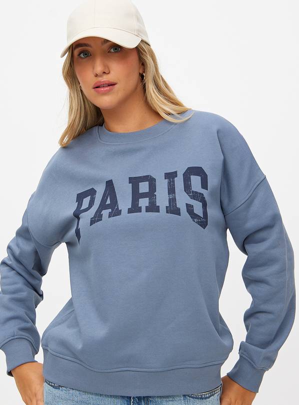 Blue Paris Graphic Relaxed Sweatshirt XXL