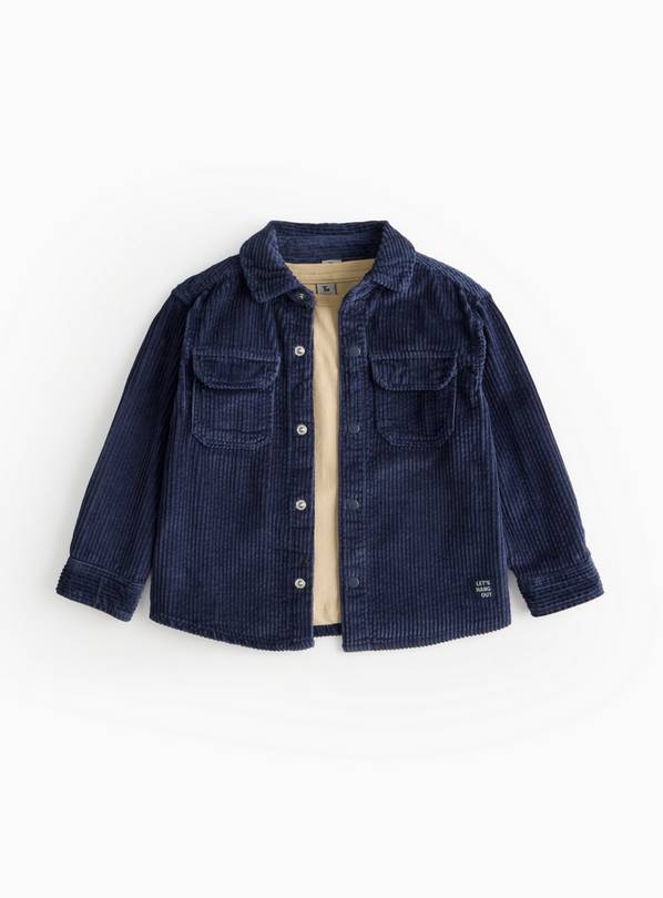 Navy Corduroy Shirt & Stone T-Shirt Set 4-5 years