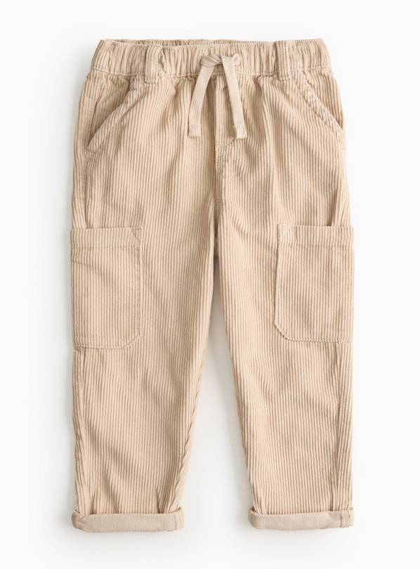 Stone Corduroy Cargo Trousers 3-4 years