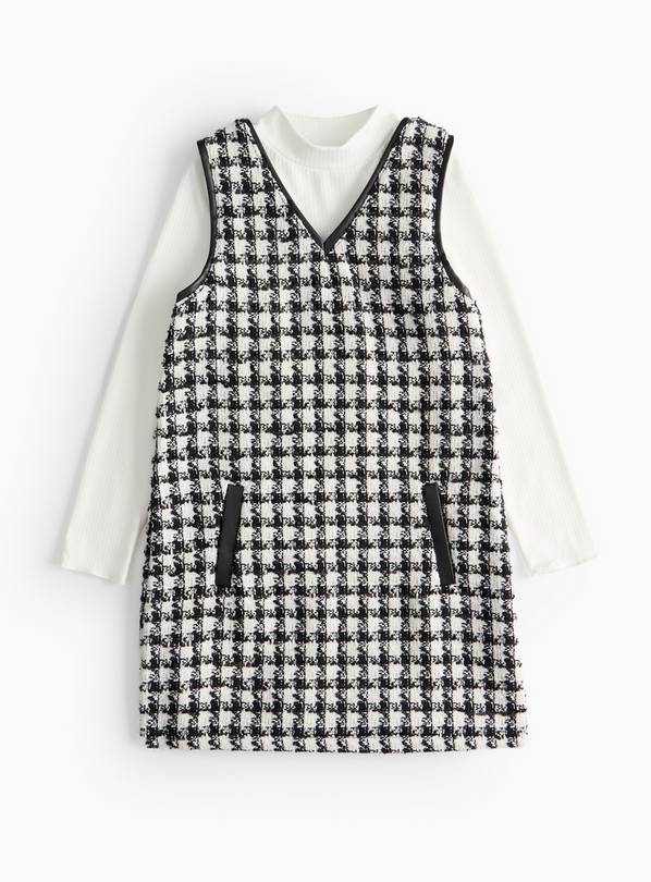 Mono Boucle Pinafore Dress & Top Set 6 years