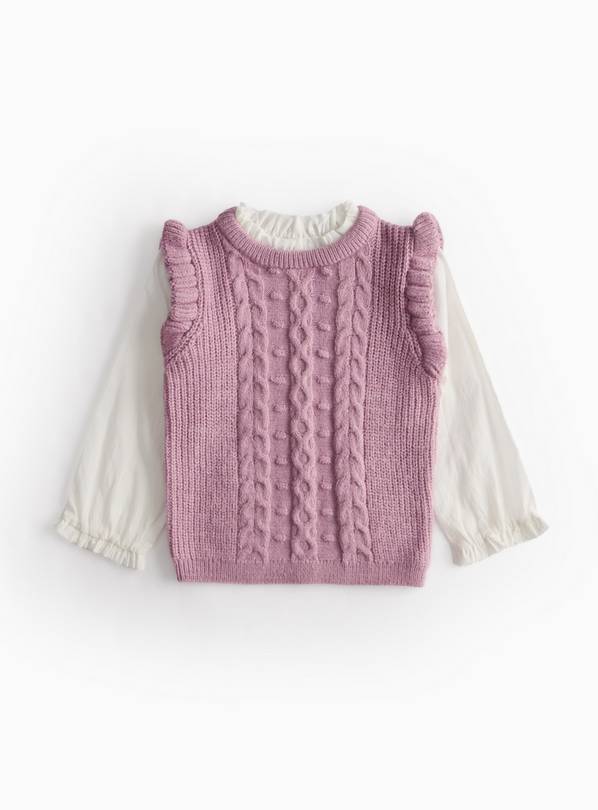 Purple Knitted Tank With Sleeves 2-3 years