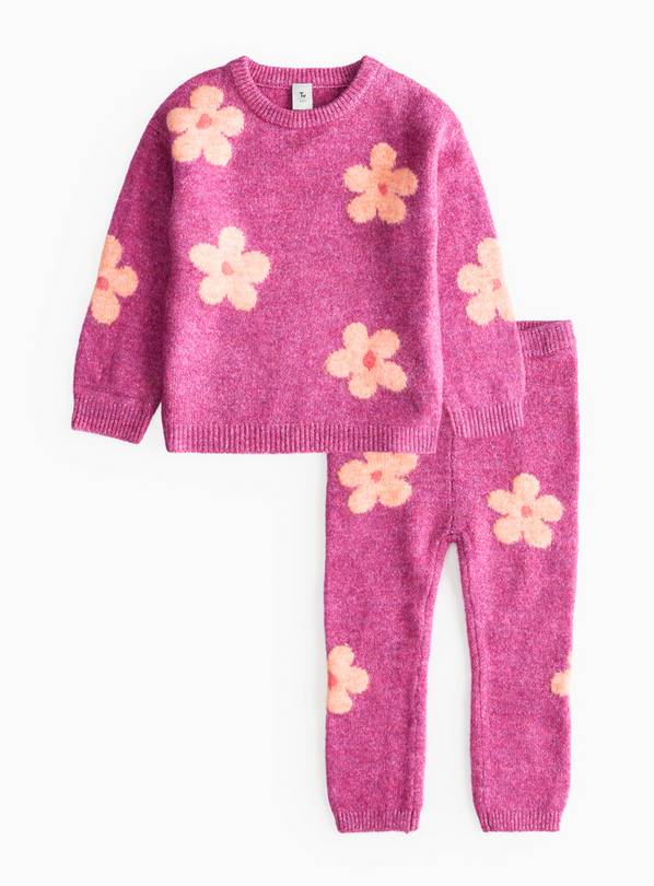 Pink & Orange Knitted Jumper & Leggings Set 3-4 years