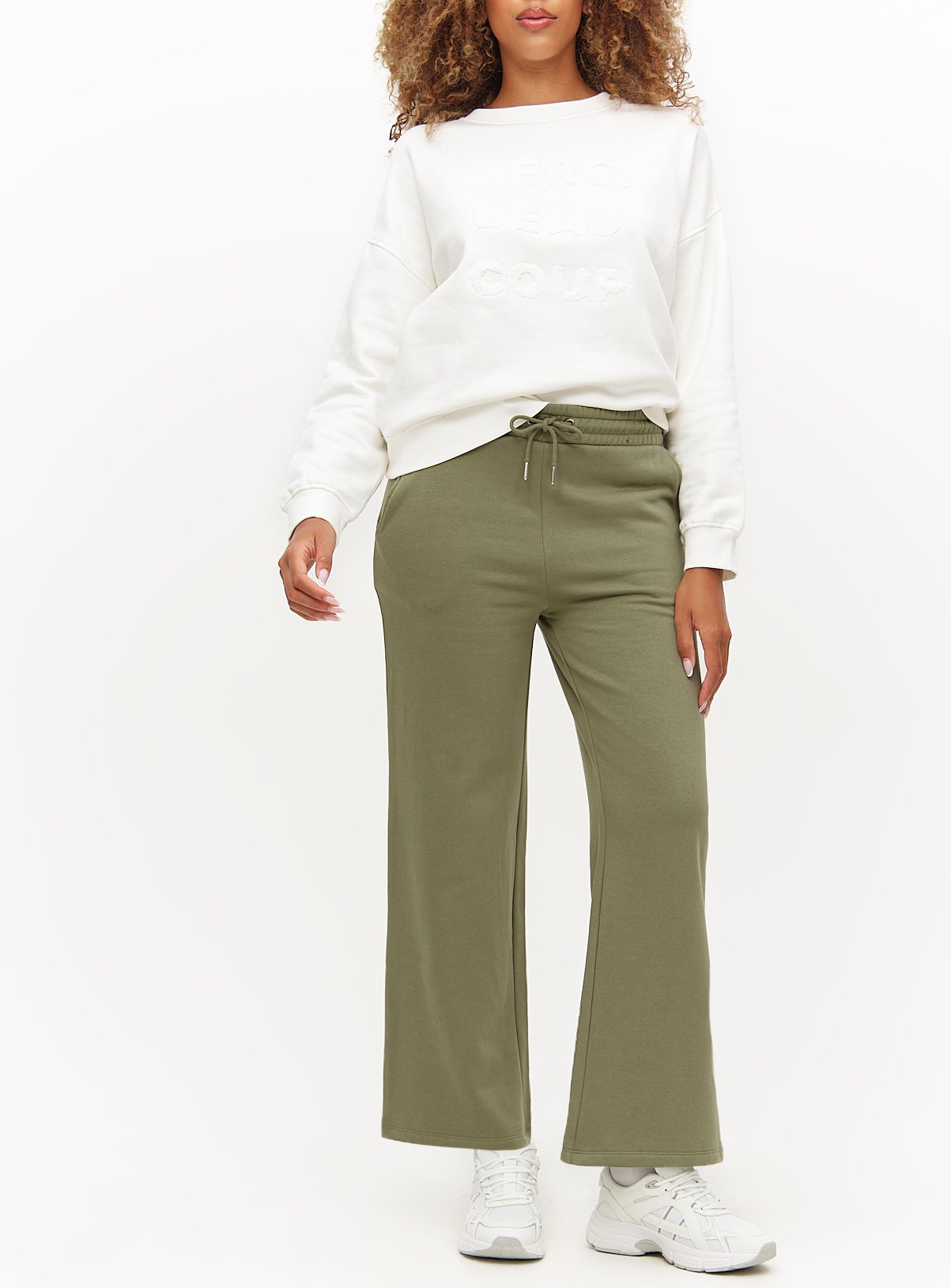 Khaki Core Wide Leg Joggers S