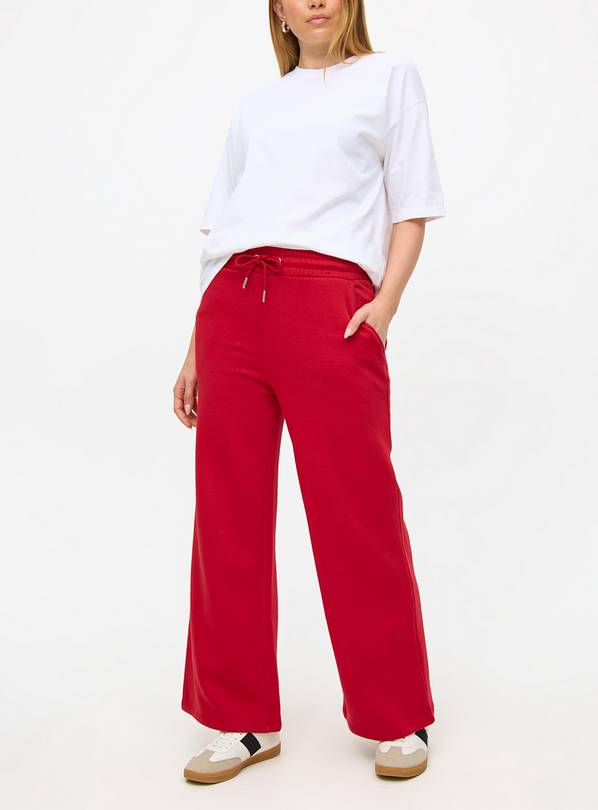 Red Core Wide Leg Joggers L