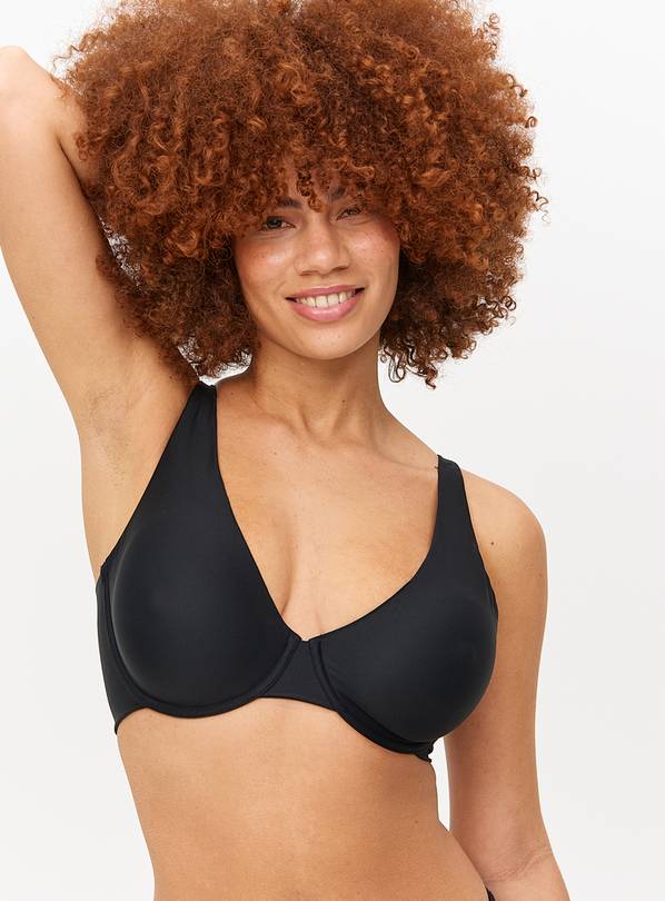 DD+  Flexform™ Black Non Padded Plunge Bra 40F