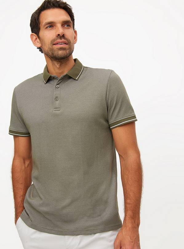 Khaki Core Two Tone Polo Shirt S