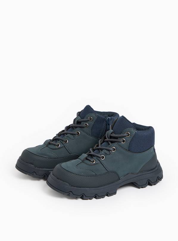 Navy Chunky Hiker Boots  3