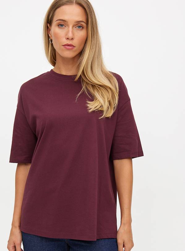 Plum Oversized Crew Neck T-Shirt 20