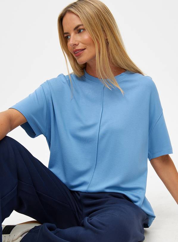 Blue Ponte Short Sleeve Jersey Top 10