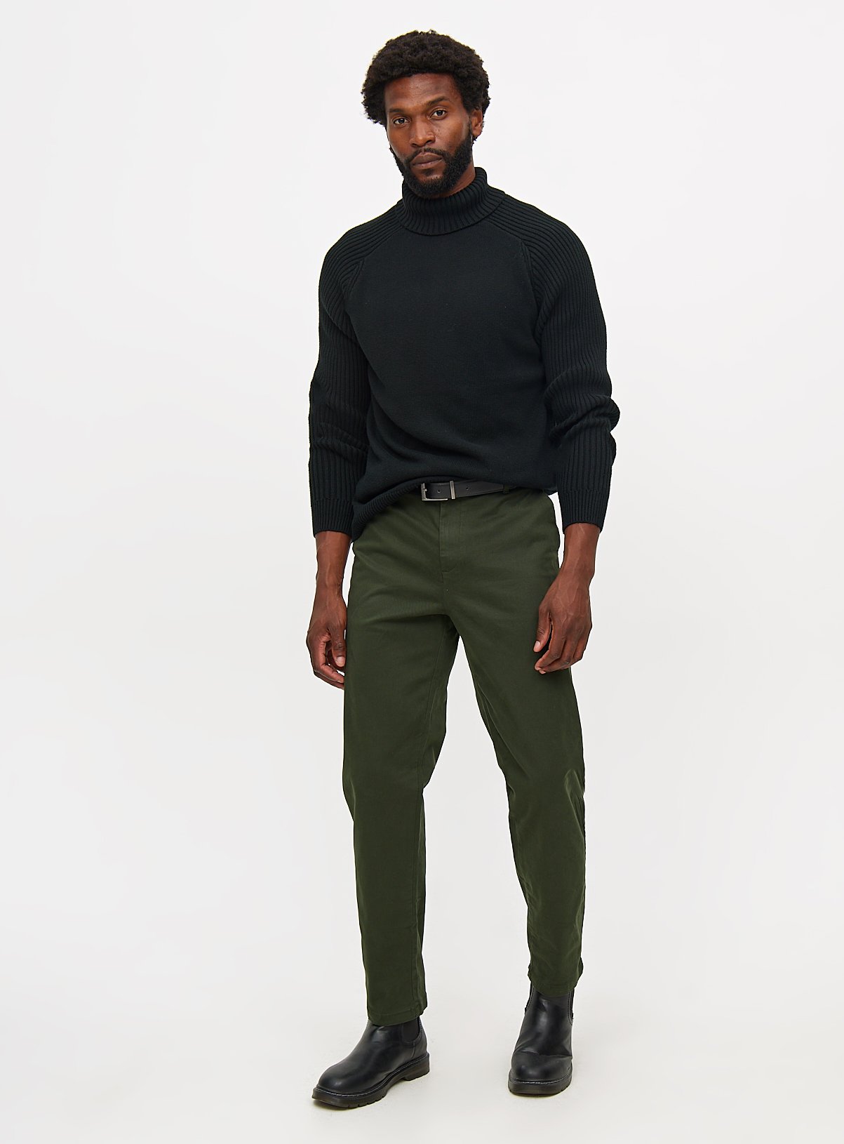 Khaki Slim Fit Chinos With Stretch 40S - Image 2 thumbnail