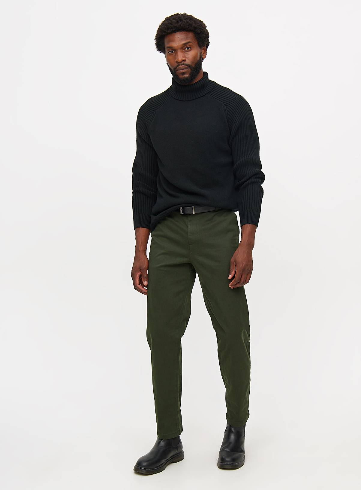 Khaki Slim Fit Chinos With Stretch 40S - Image 2