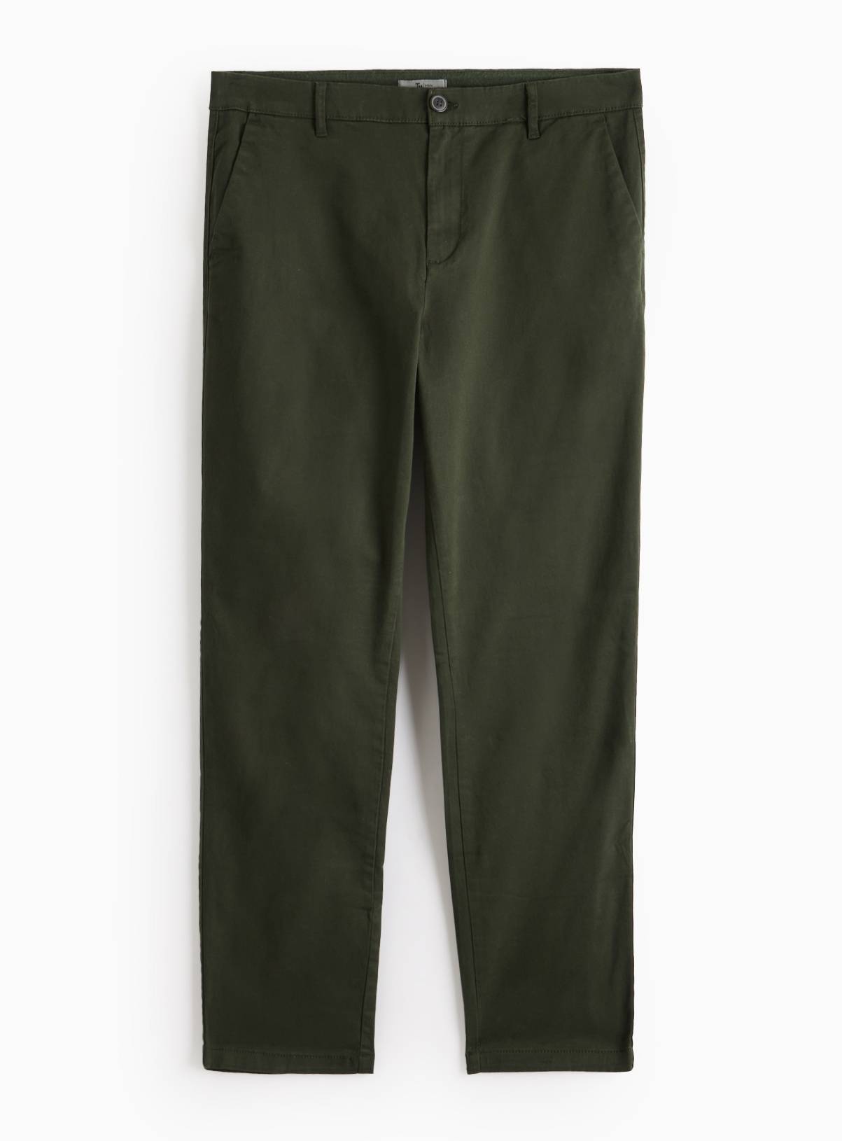 Khaki Slim Fit Chinos With Stretch 40S - Image 3