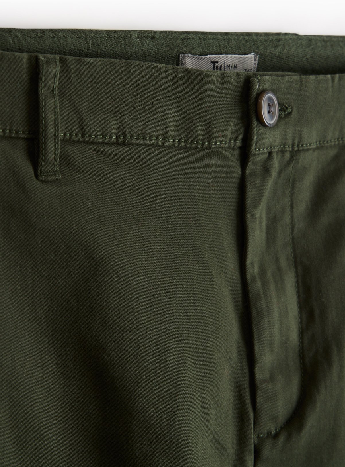 Khaki Slim Fit Chinos With Stretch 40S - Image 4 thumbnail