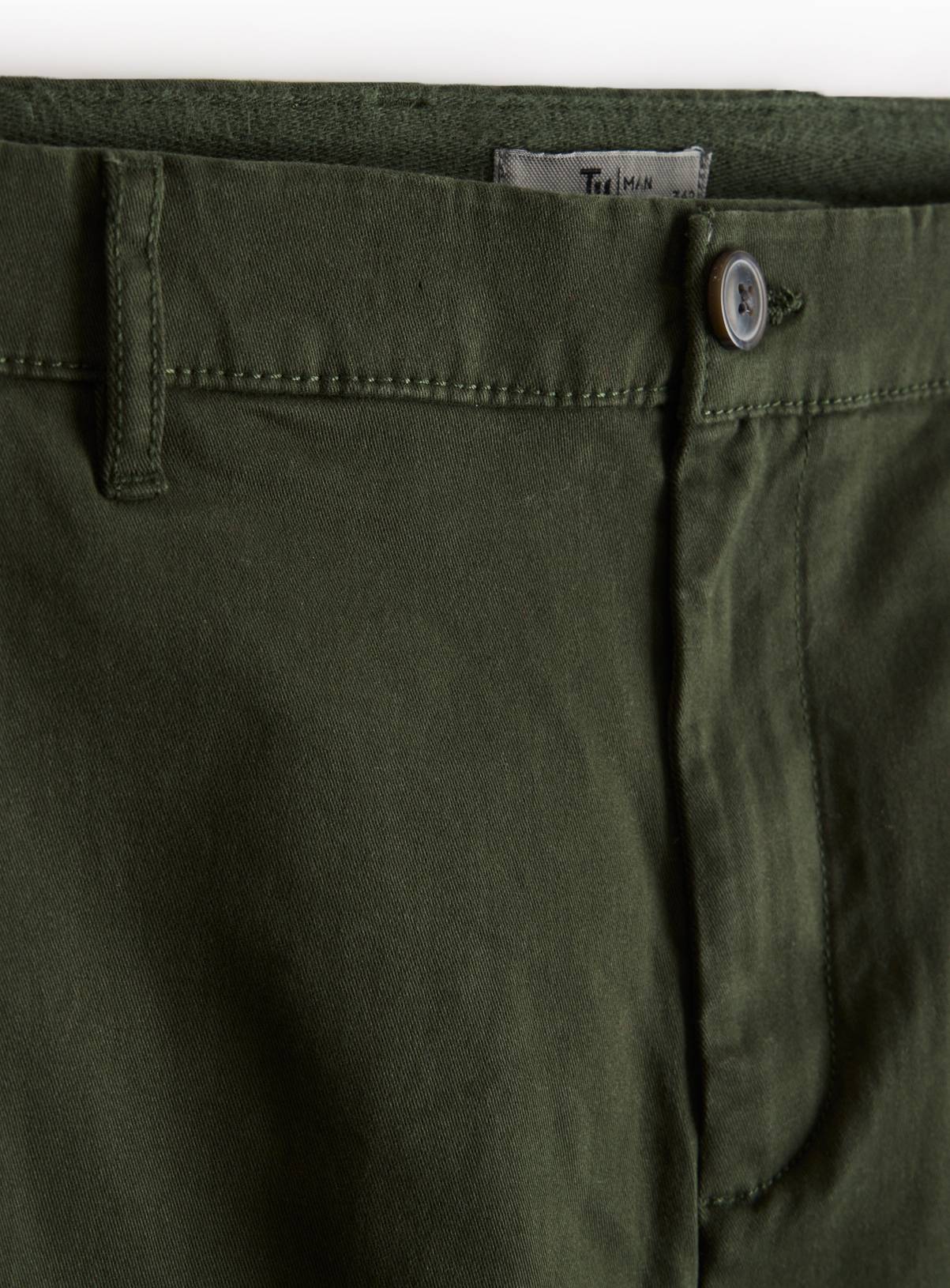 Khaki Slim Fit Chinos With Stretch 40S - Image 4