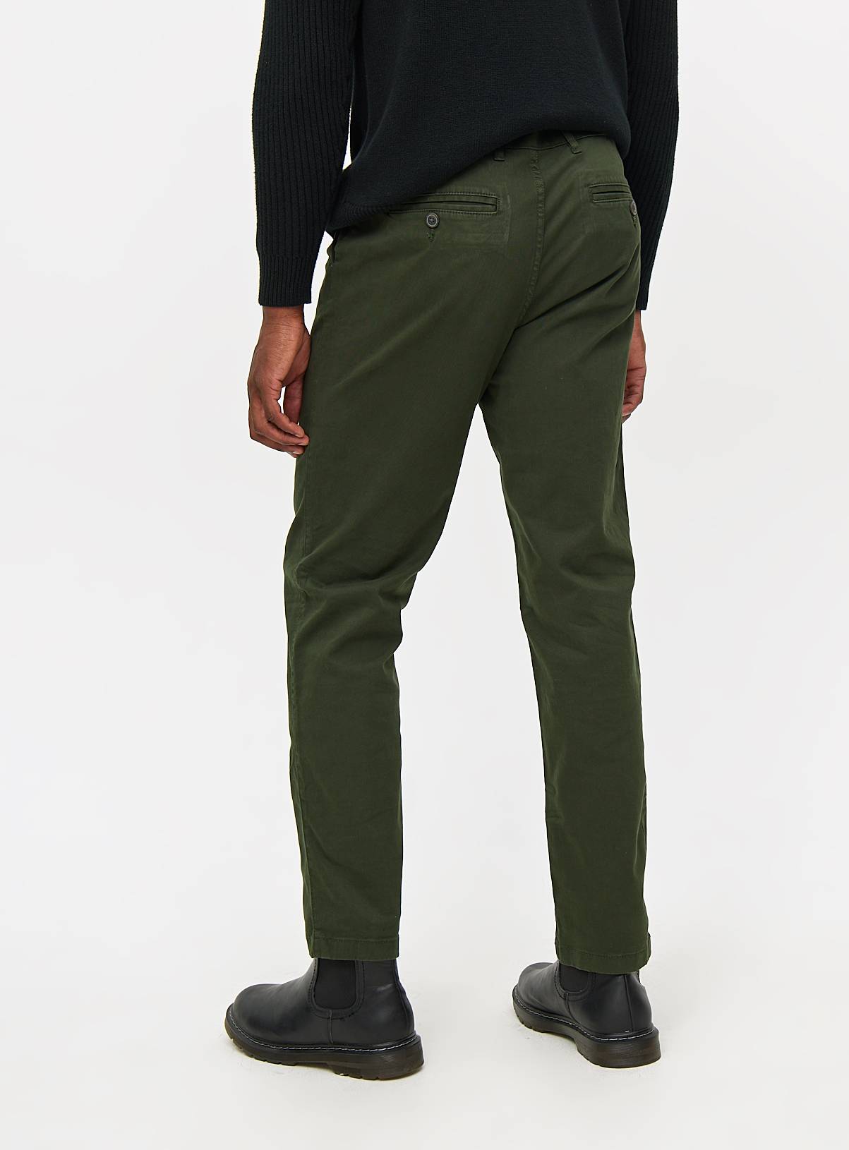 Khaki Slim Fit Chinos With Stretch 40S - Image 5
