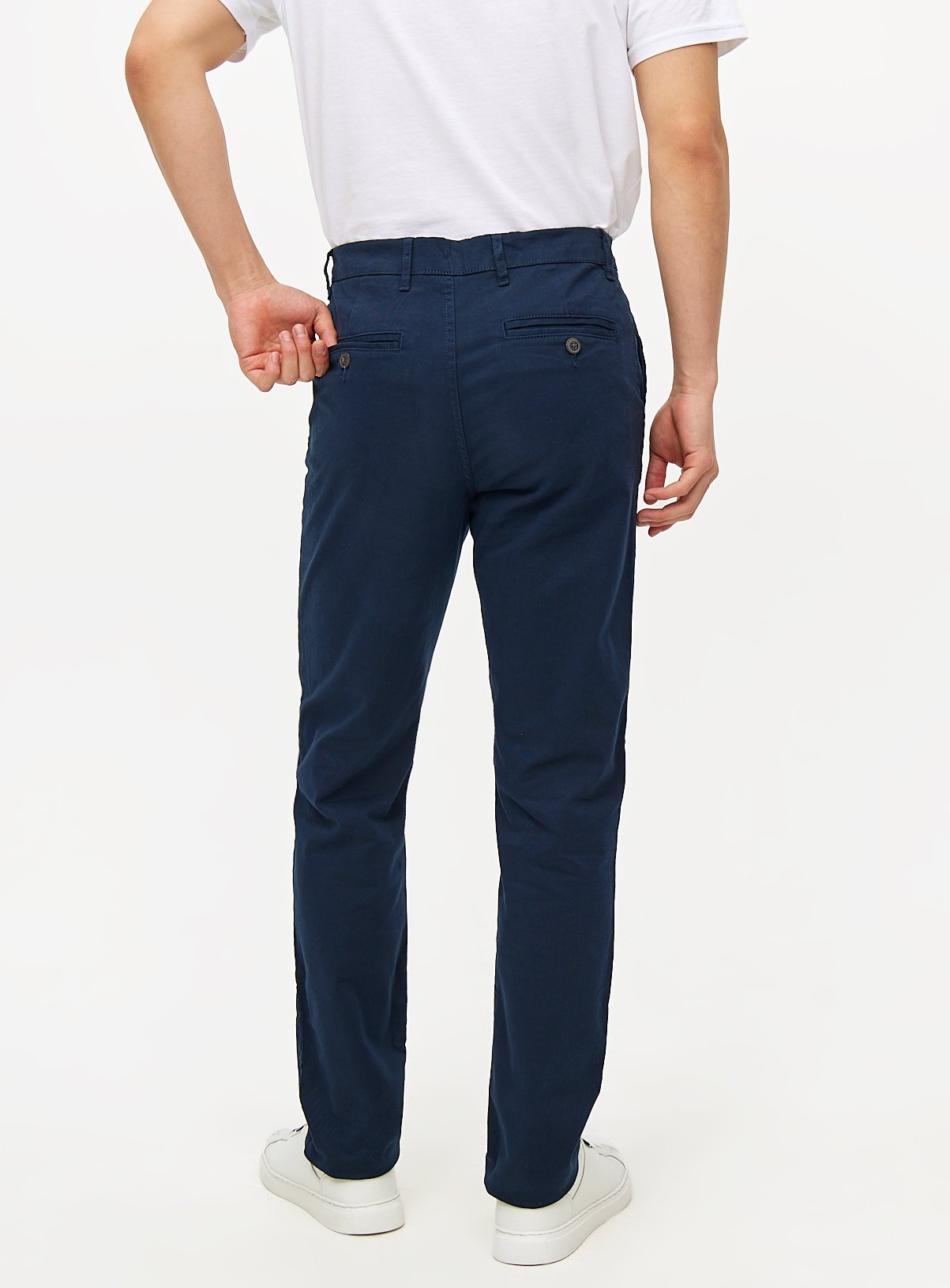 Navy Slim Fit Chinos With Stretch 36L - Image 5 thumbnail