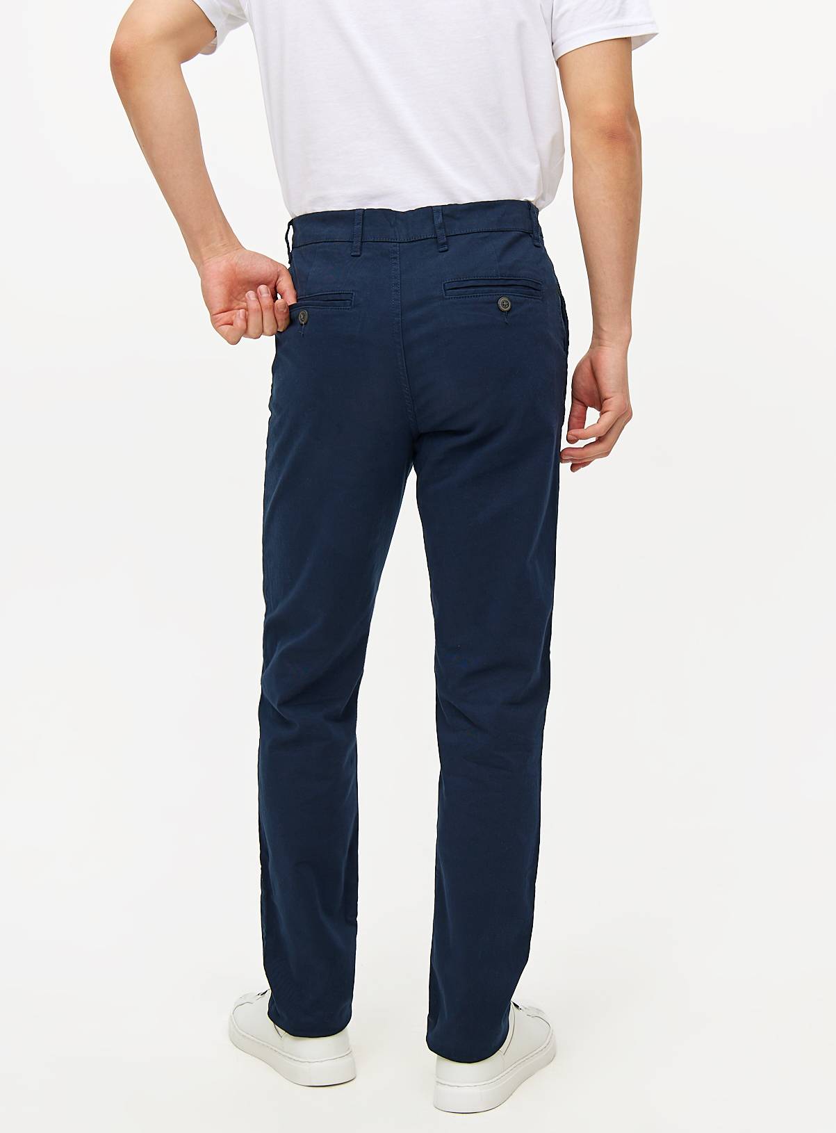 Navy Slim Fit Chinos With Stretch 36L - Image 5