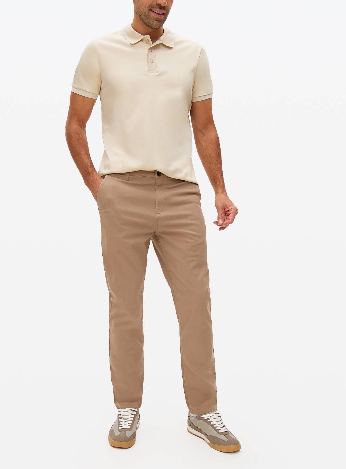 Neutral Slim Fit Chinos With Stretch 36L - Image 1