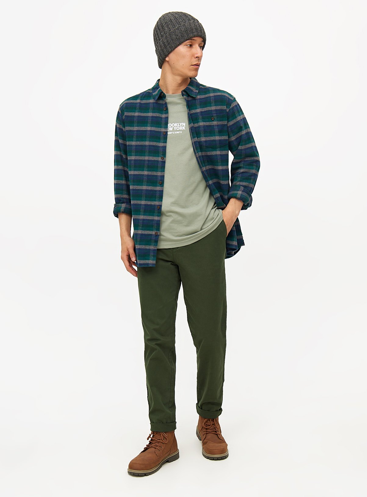 Khaki Skinny Fit Chino Trousers  42R - Image 2 thumbnail