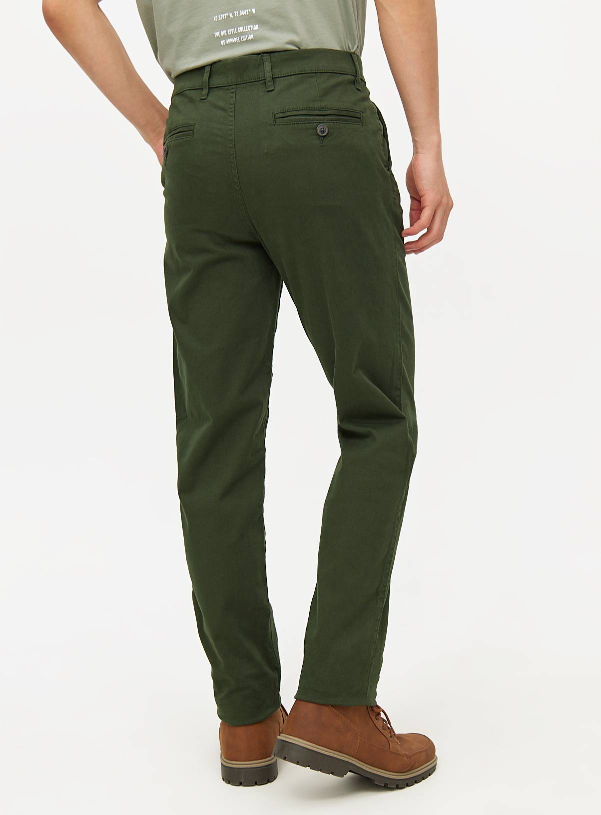 Khaki Skinny Fit Chino Trousers  42R - Image 6