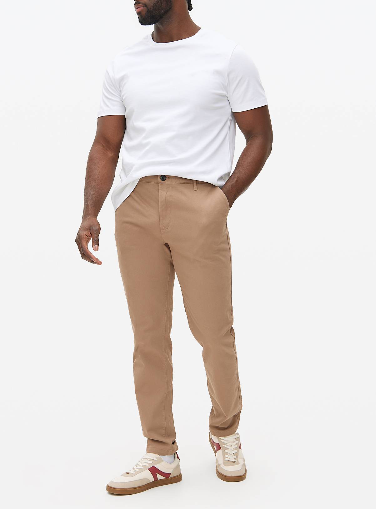Neutral Skinny Fit Chino Trousers  44S - Image 2