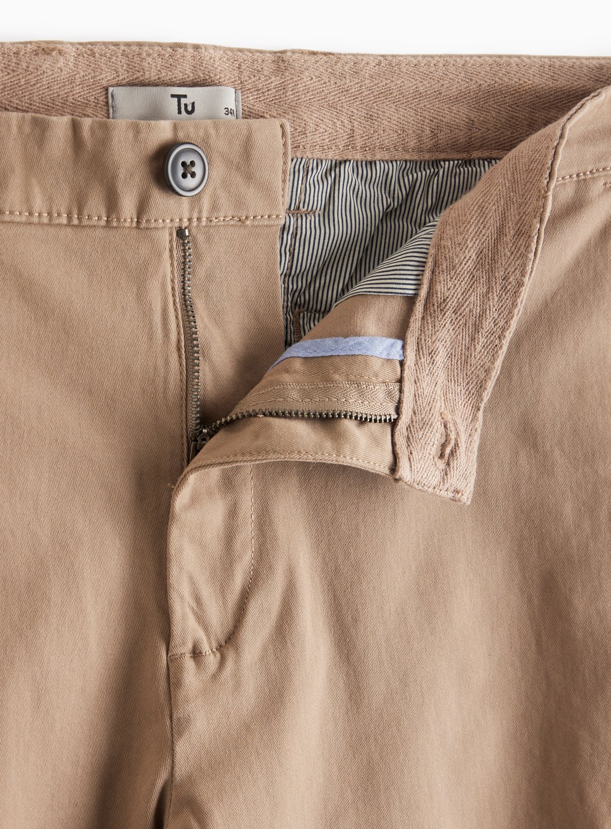Neutral Skinny Fit Chino Trousers  44S - Image 4 thumbnail