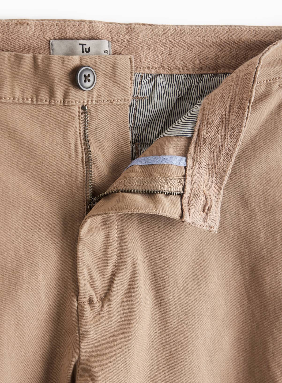 Neutral Skinny Fit Chino Trousers  44S - Image 4