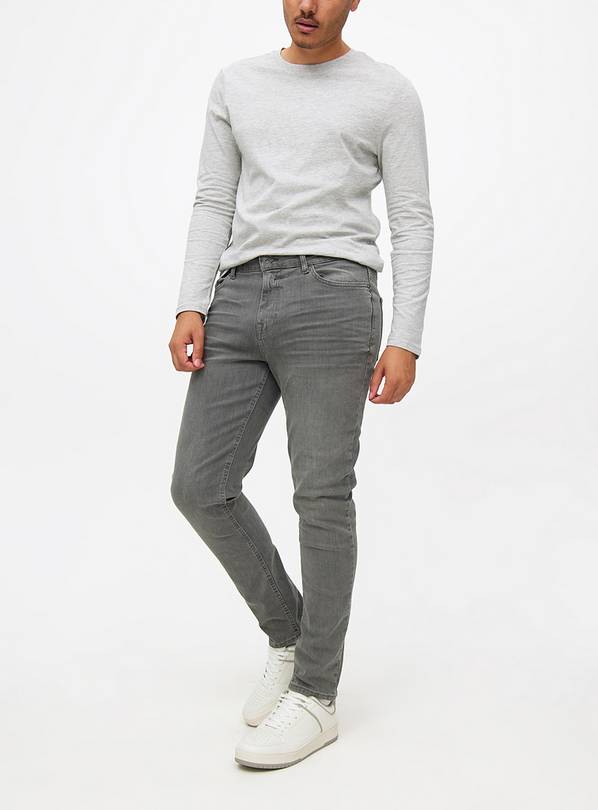 Grey Skinny Fit Denim Jeans  40R