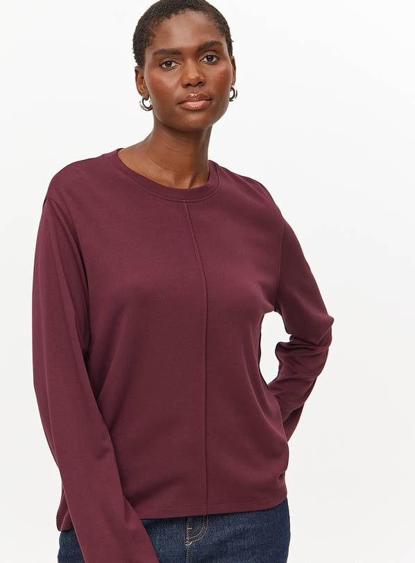 Berry Purple Ponte Long Sleeve T-Shirt 10