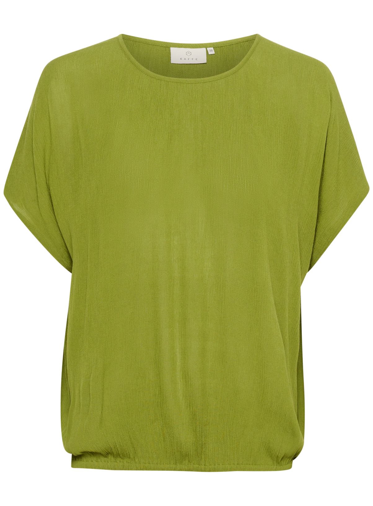 KAFFE Amber Round Neck Short Sleeve Blouse Green 18 - Image 4 thumbnail