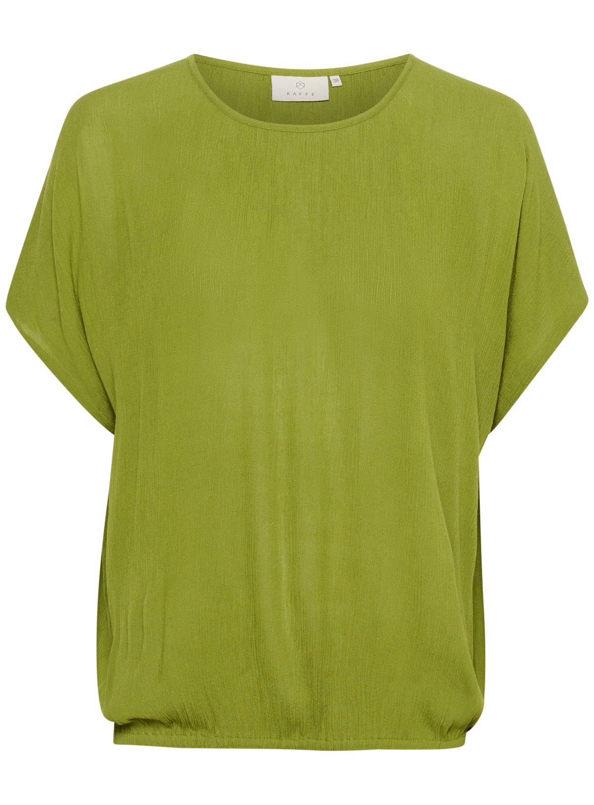 KAFFE Amber Round Neck Short Sleeve Blouse Green 18 - Image 4