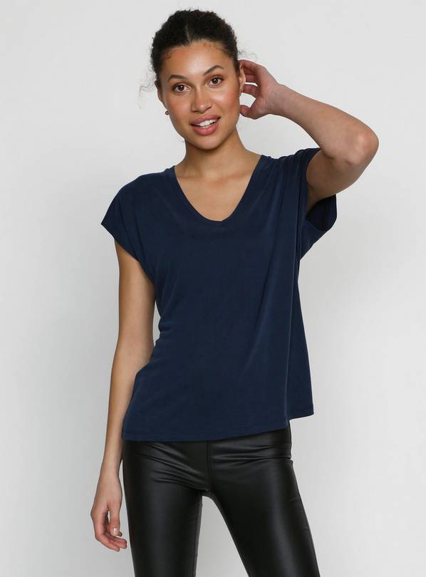 KAFFE Lise V Neck T Shirt L