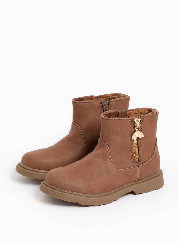 Tan Zip Up Chelsea Boots 10 Infant