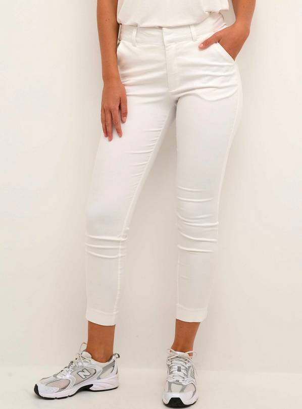 KAFFE Lea 7/8 Chino Trousers White 12