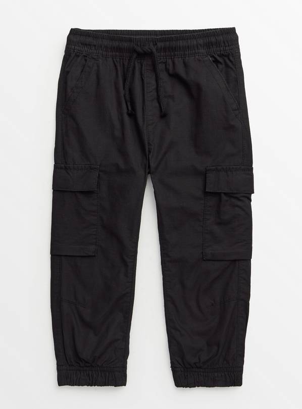 Black Core Cargo Joggers 1-2 years