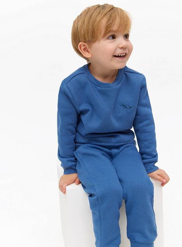 Blue Plain Sweatshirt & Joggers Set 1-2 years