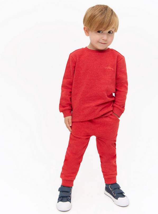 Red Plain Sweatshirt & Joggers Set 6-7 years