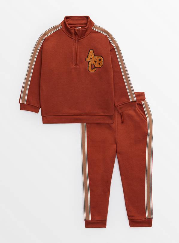 Rust Quarter Zip Sweatshirt & Joggers Set 1-2 years