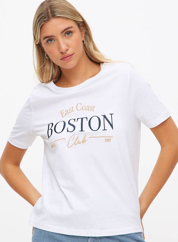 White Boston Graphic T-Shirt 20