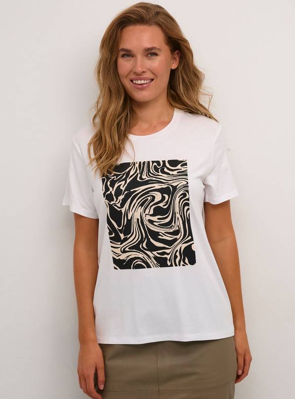 KAFFE Elin Short Sleeve Graphic Tee T Shirt M