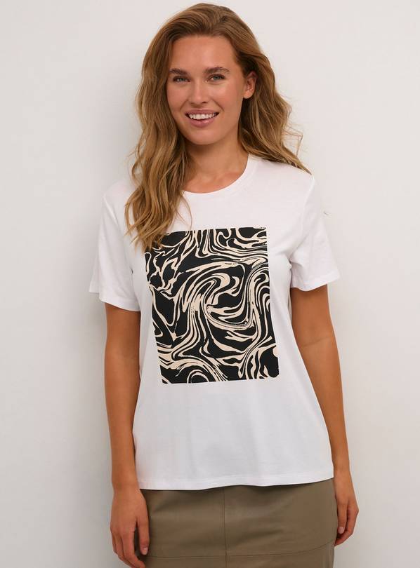 KAFFE Elin Short Sleeve Graphic Tee T Shirt XL