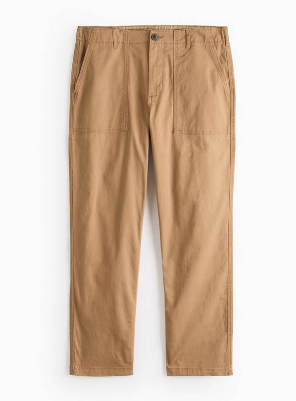 Tan  Straight Leg Utility Trousers 34R