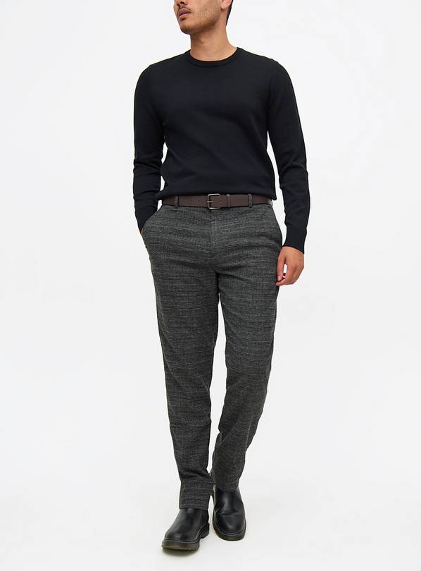 Grey Premium Herringbone Chinos  34S